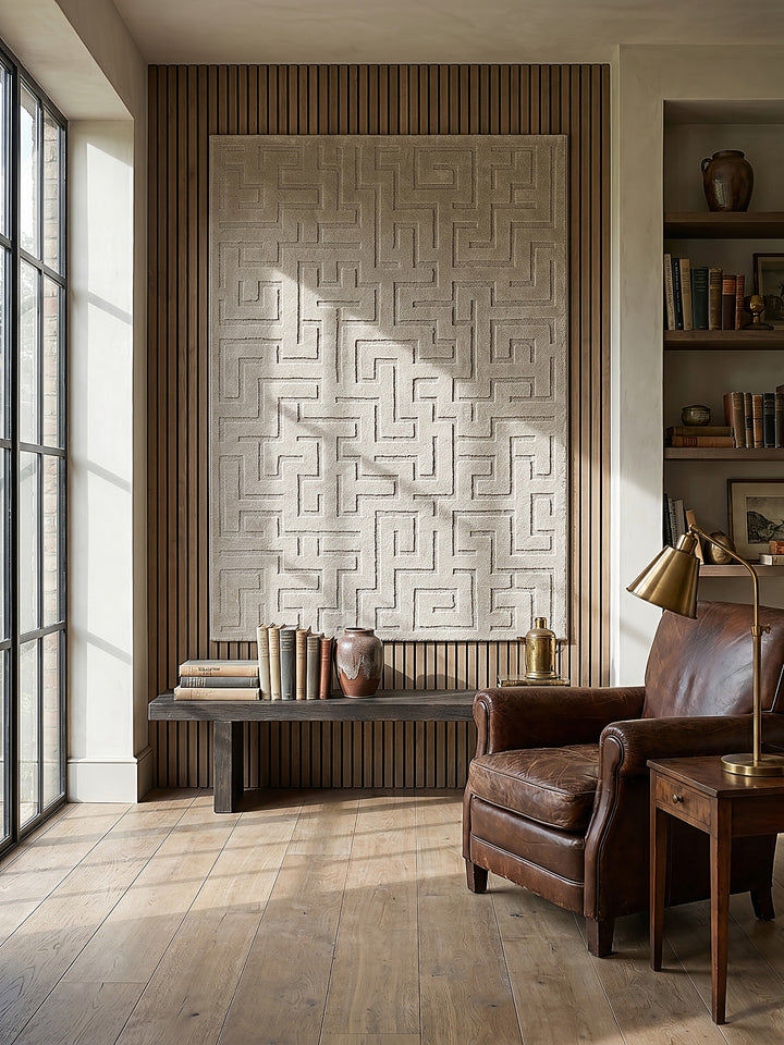 Teppich Beige als Wandteppich_