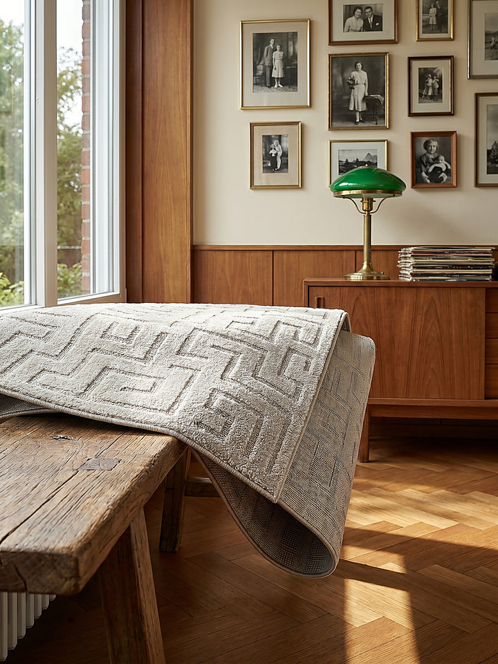 Teppich Beige rechteckig Editorial Styling_