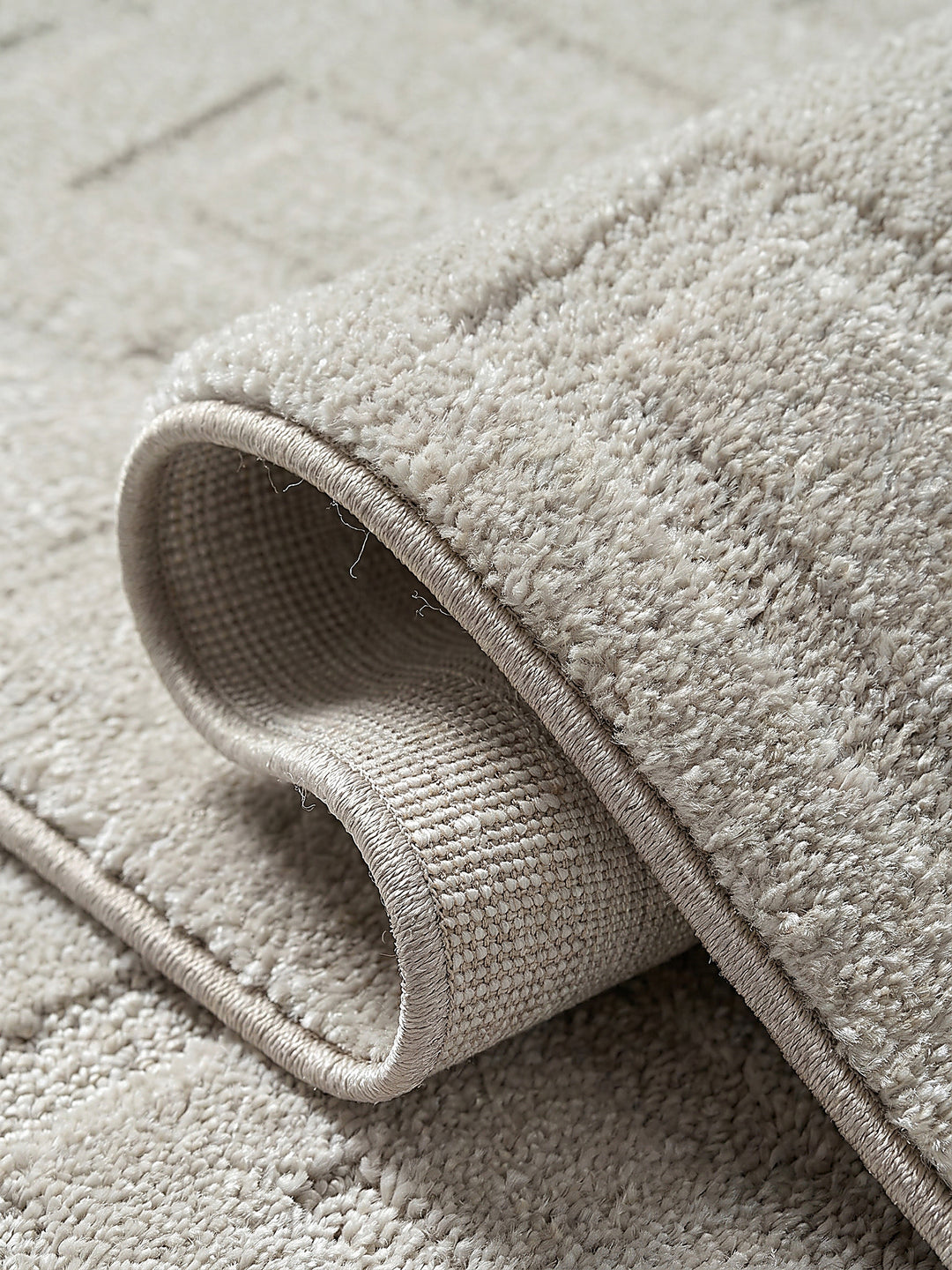 Teppich Beige Webstruktur Nahaufnahme_