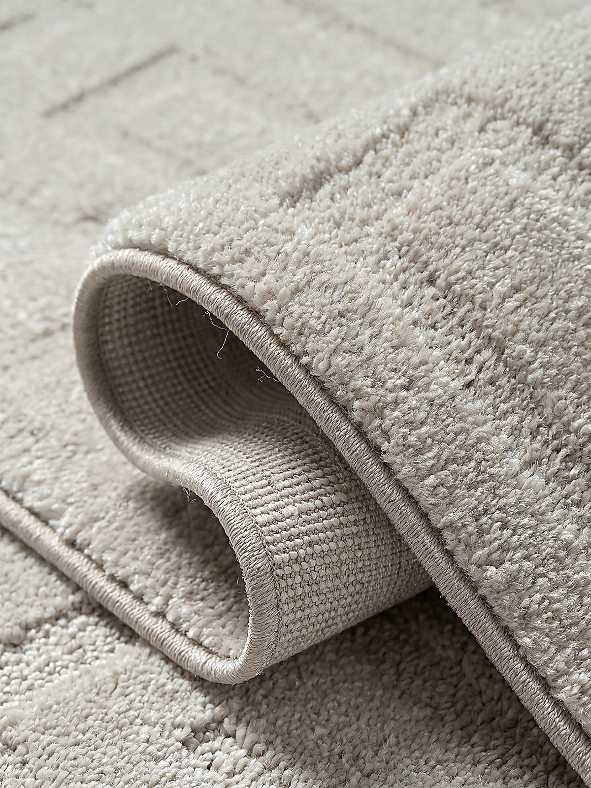 Teppich Beige Webstruktur Nahaufnahme_