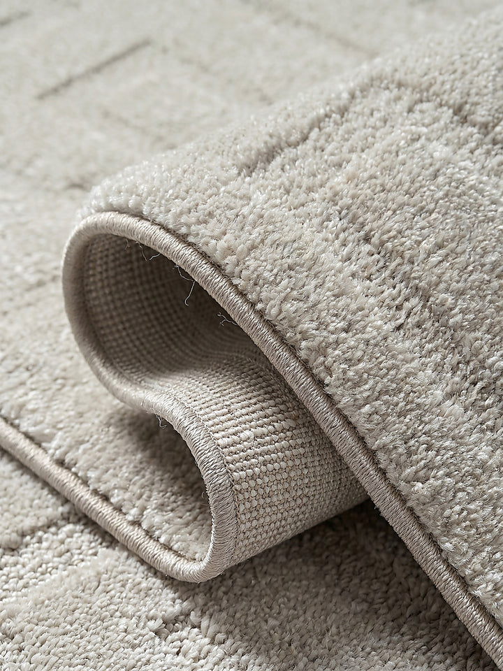 Teppich Beige Webstruktur Nahaufnahme_