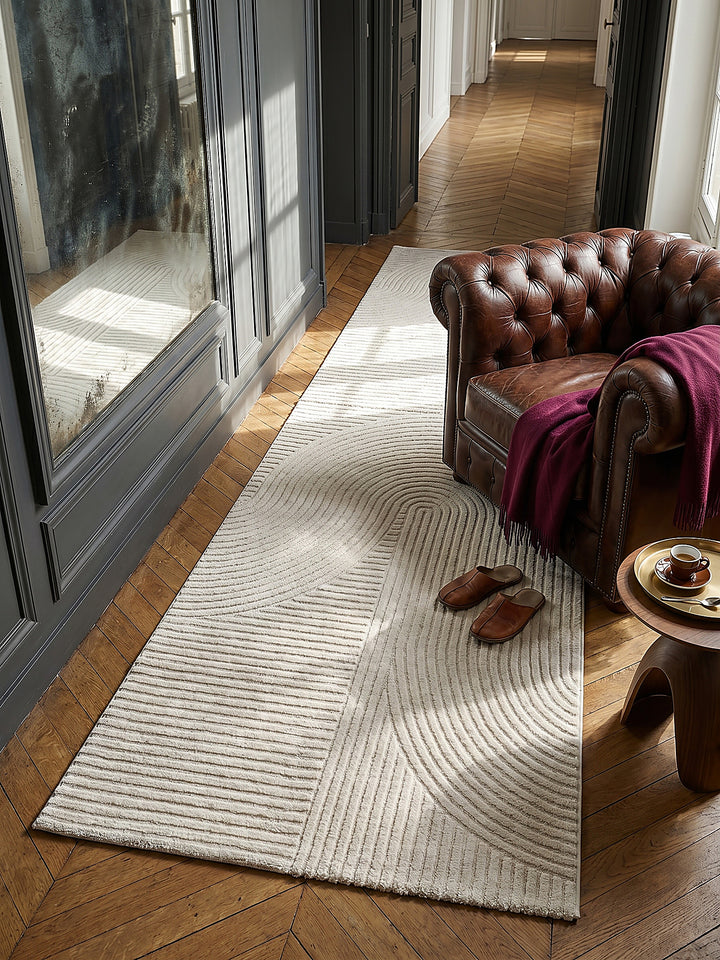 Teppich Creme Textur Nahaufnahme_