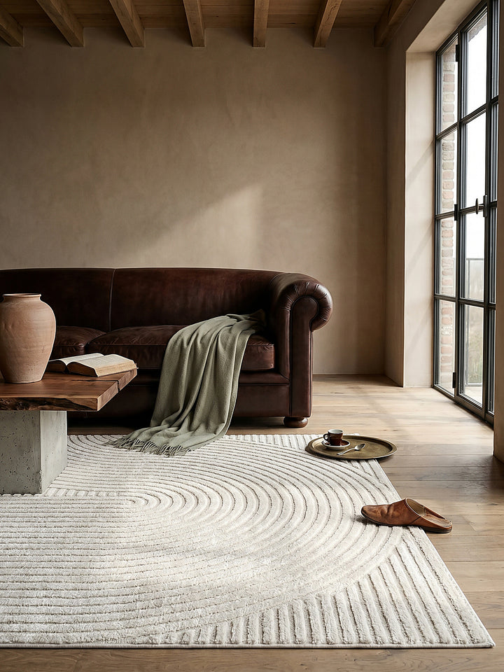 Teppich Creme Textur Nahaufnahme_