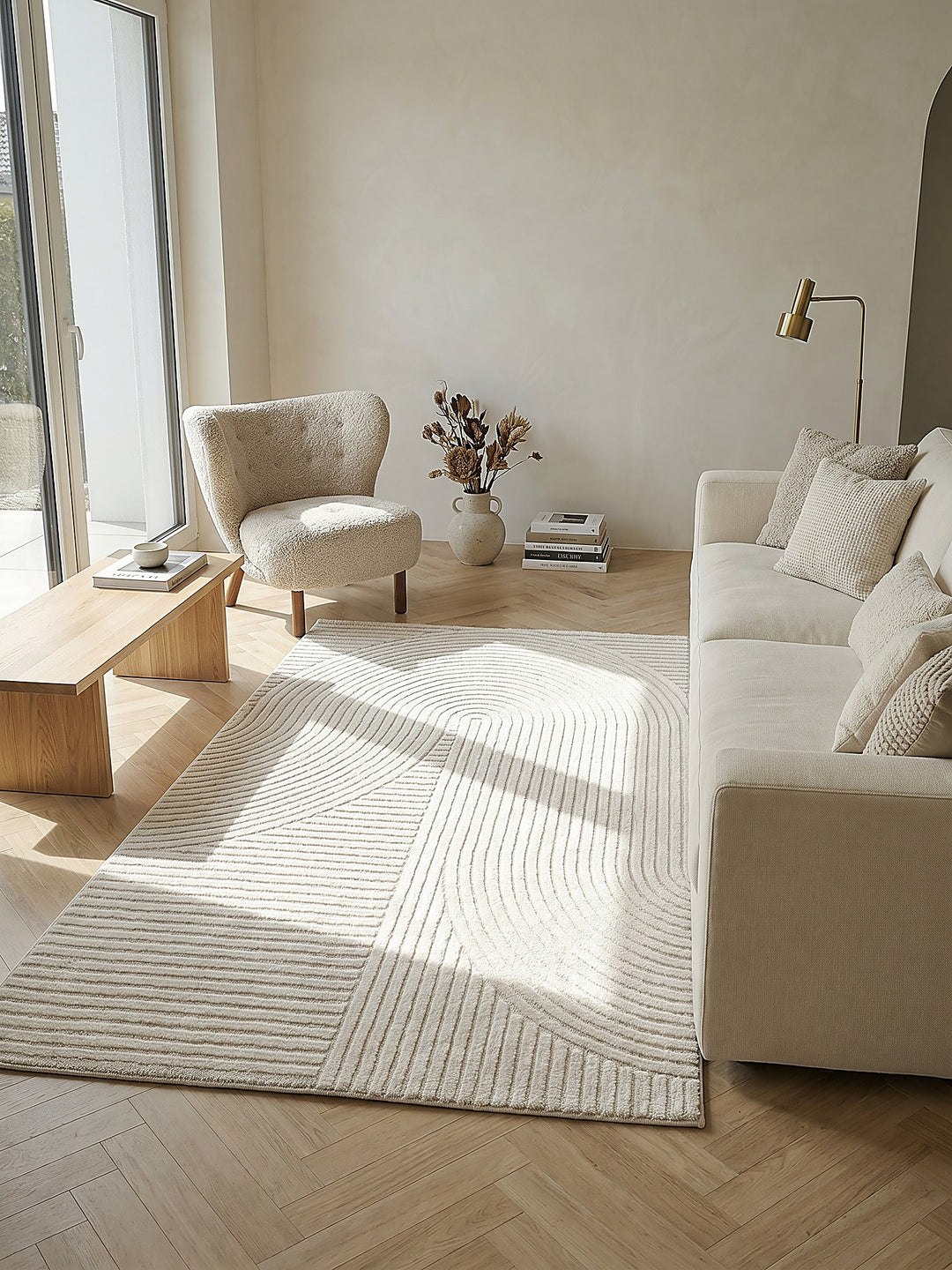 Teppich Creme Farbdetail Muster_