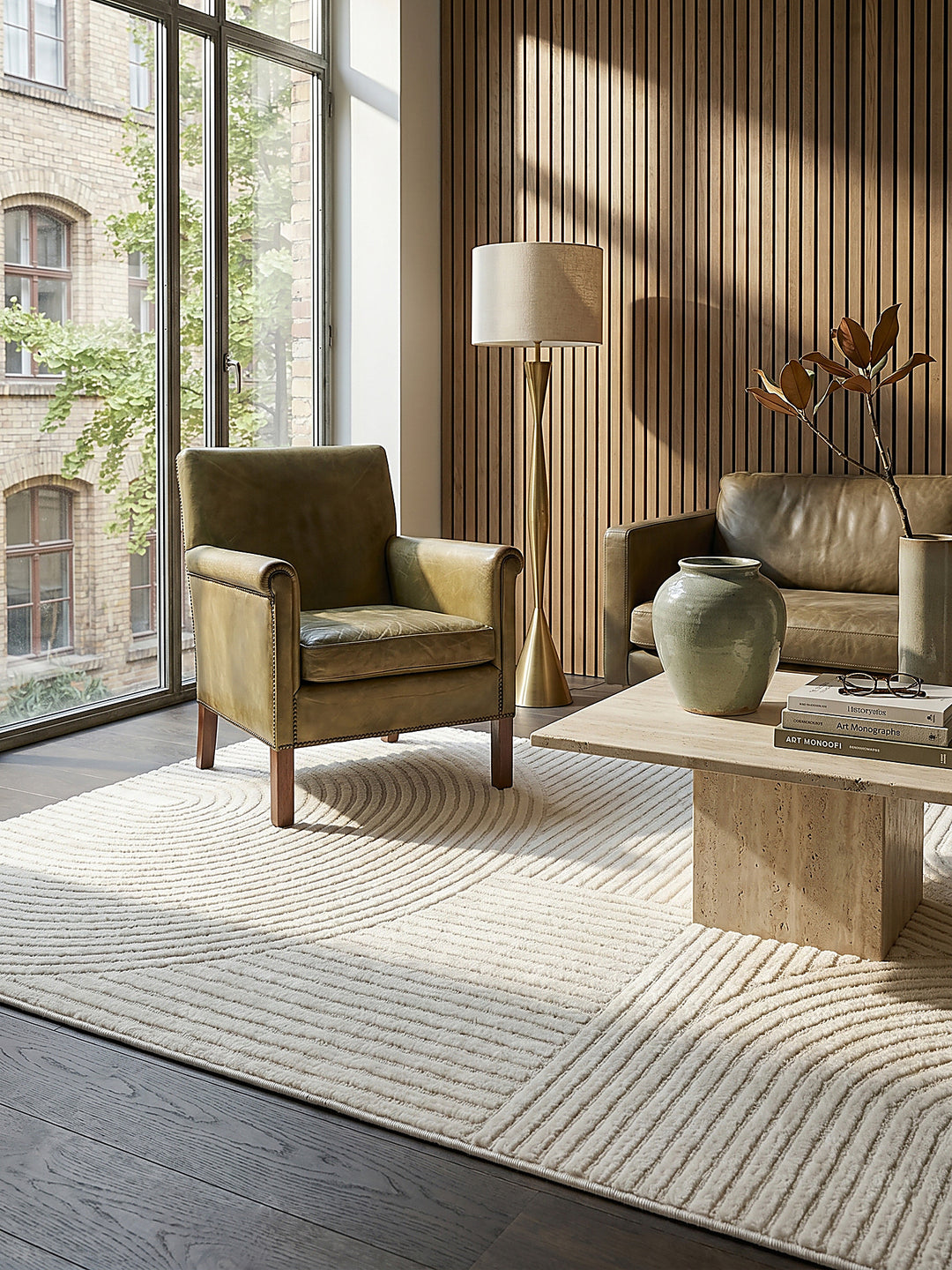 Teppich Creme rechteckig Editorial Styling_