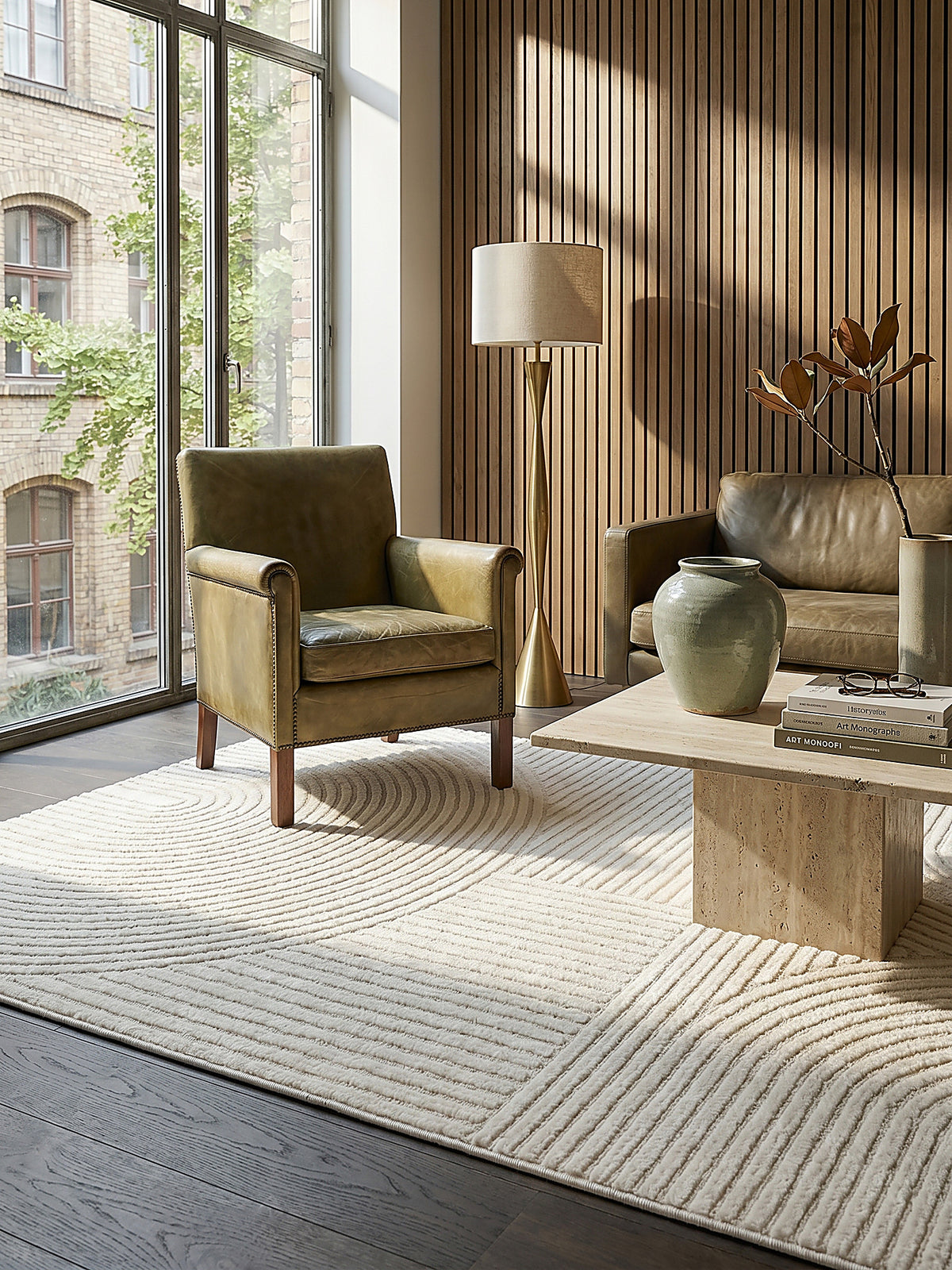 Teppich Creme rechteckig Editorial Styling_