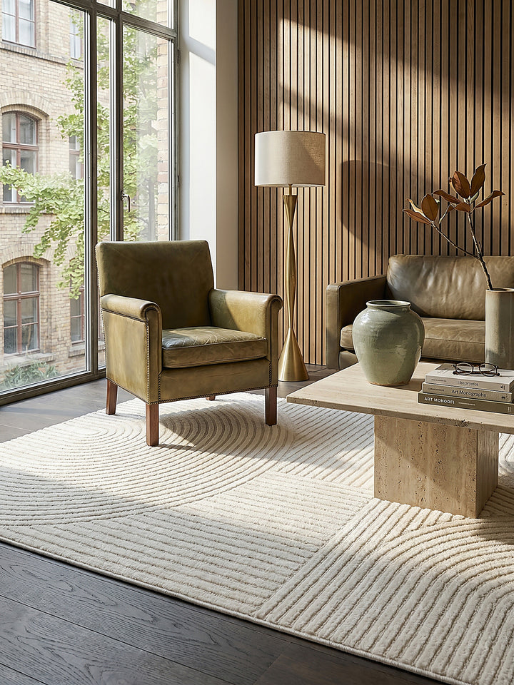 Teppich Creme rechteckig Editorial Styling_