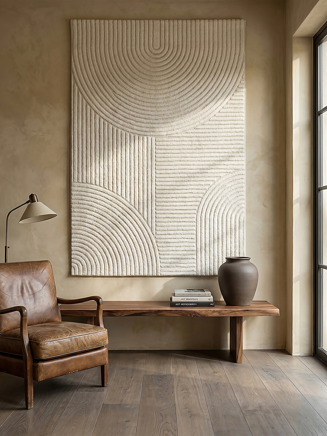 Teppich Creme als Wandteppich_