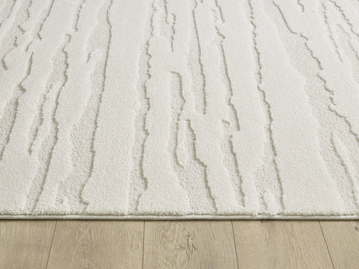 Teppich Creme Streifen rechteckig Polyester Interieur Wohnaccessoire Skandinavisch CETINA Dekor_