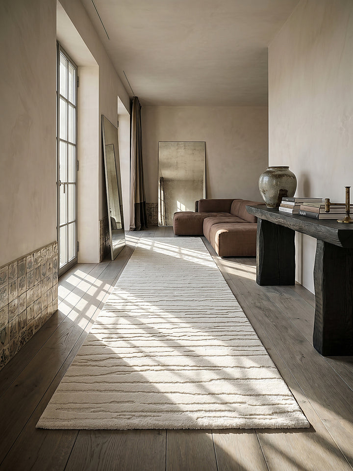 Teppich Creme Läufer im modernen Wohnzimmer_