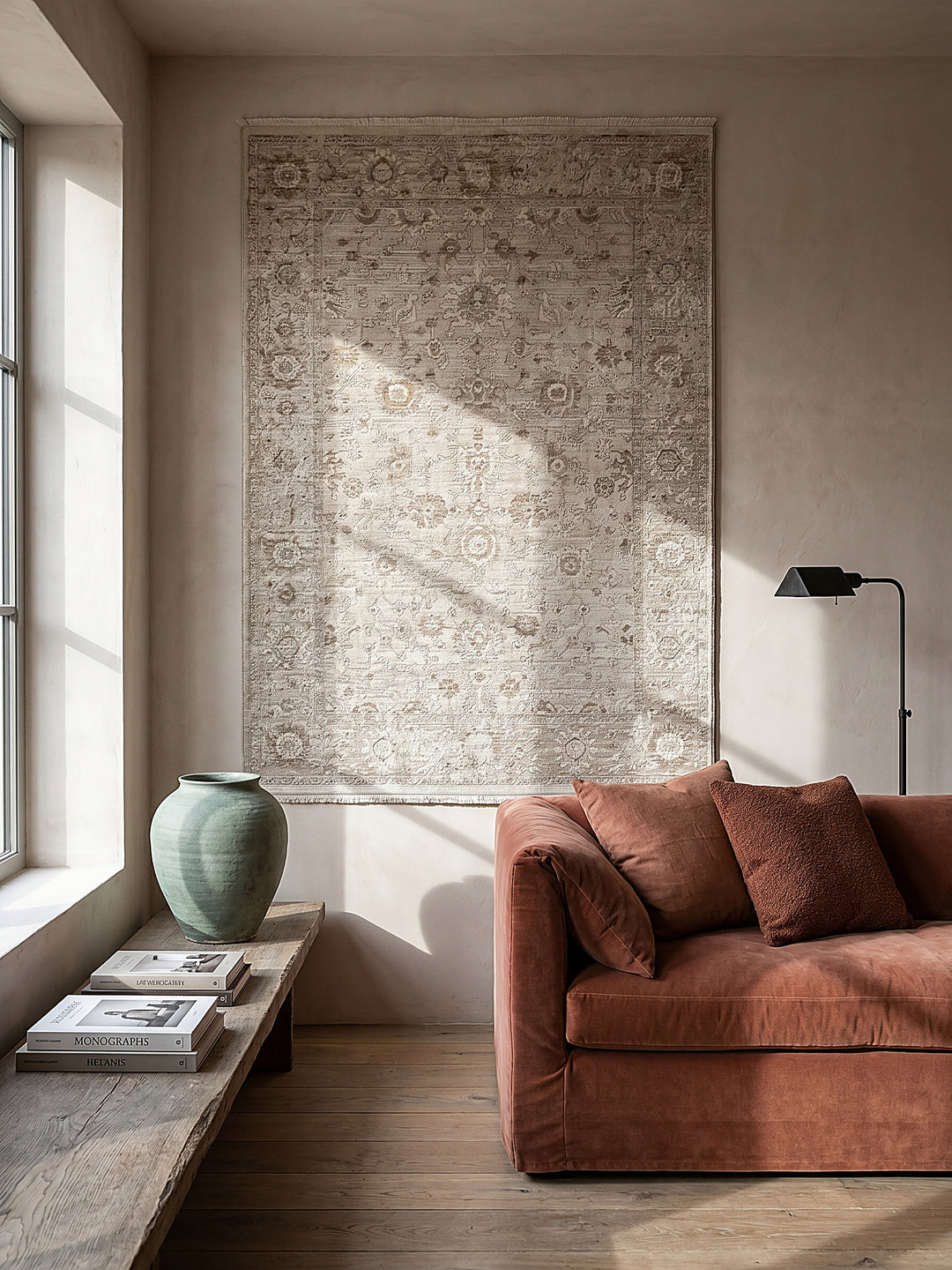 Teppich Beige als Wandteppich_