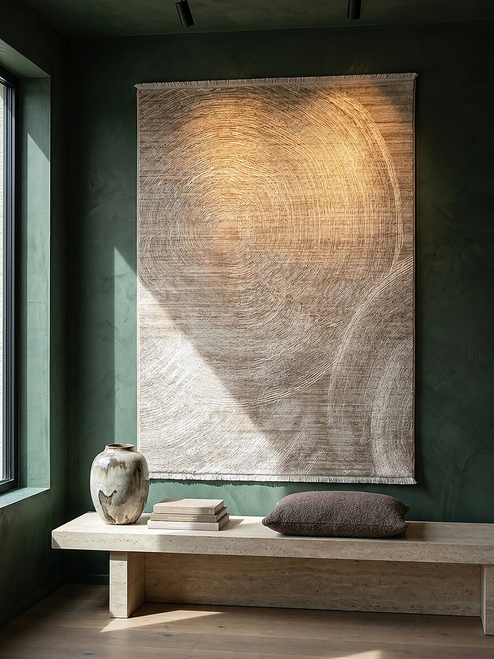 Teppich Beige als Wandteppich_