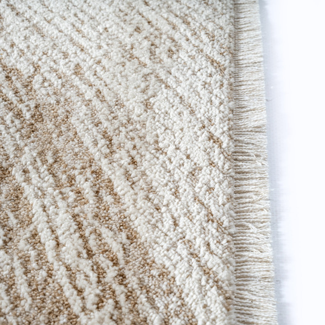 Kurzflorteppich Beige Abstrakt aus Polyester zur modernen Raumgestaltung Kollektion SCRIVIA_