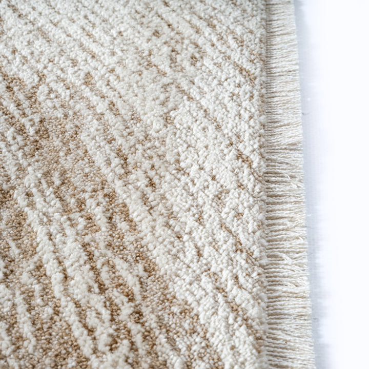 Kurzflorteppich Beige Abstrakt aus Polyester zur modernen Raumgestaltung Kollektion SCRIVIA_