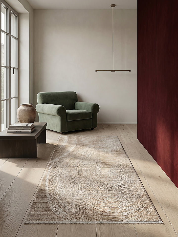 Teppich Beige Läufer im modernen Wohnzimmer_