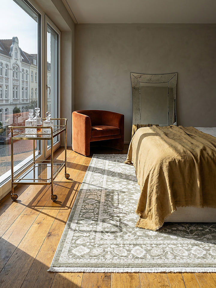 Teppich Grün Läufer gemütliche Wohnszene_