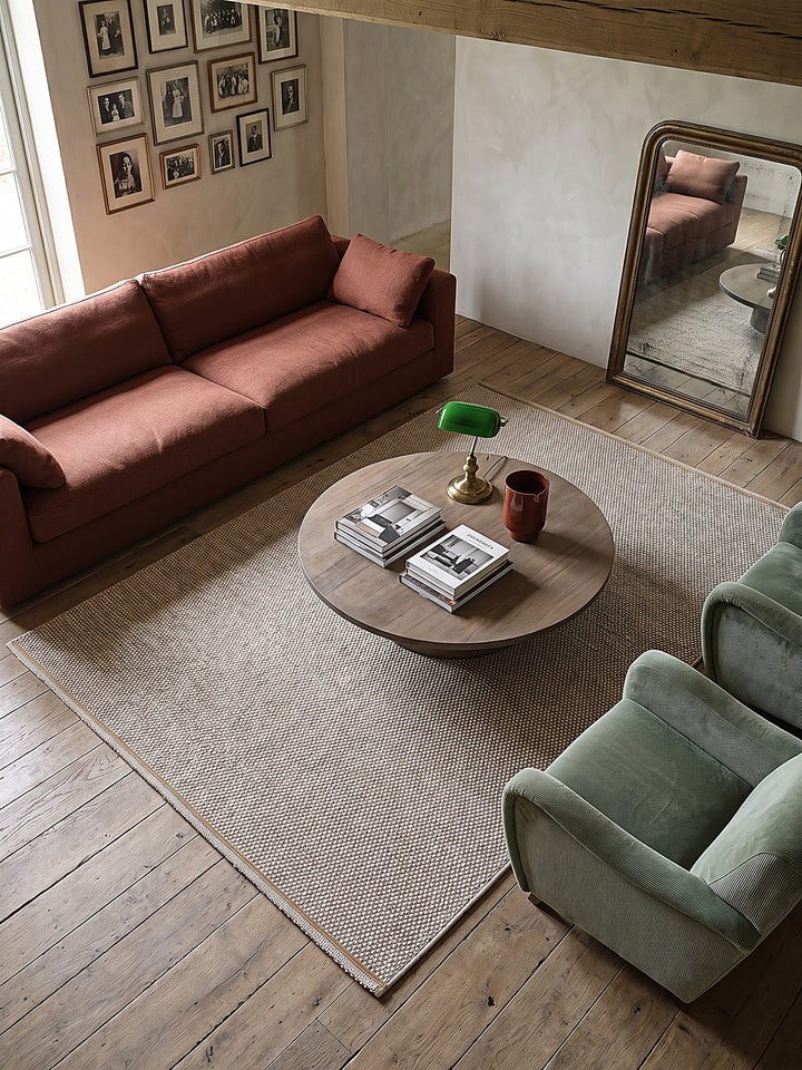 Teppich Beige rechteckig Draufsicht_