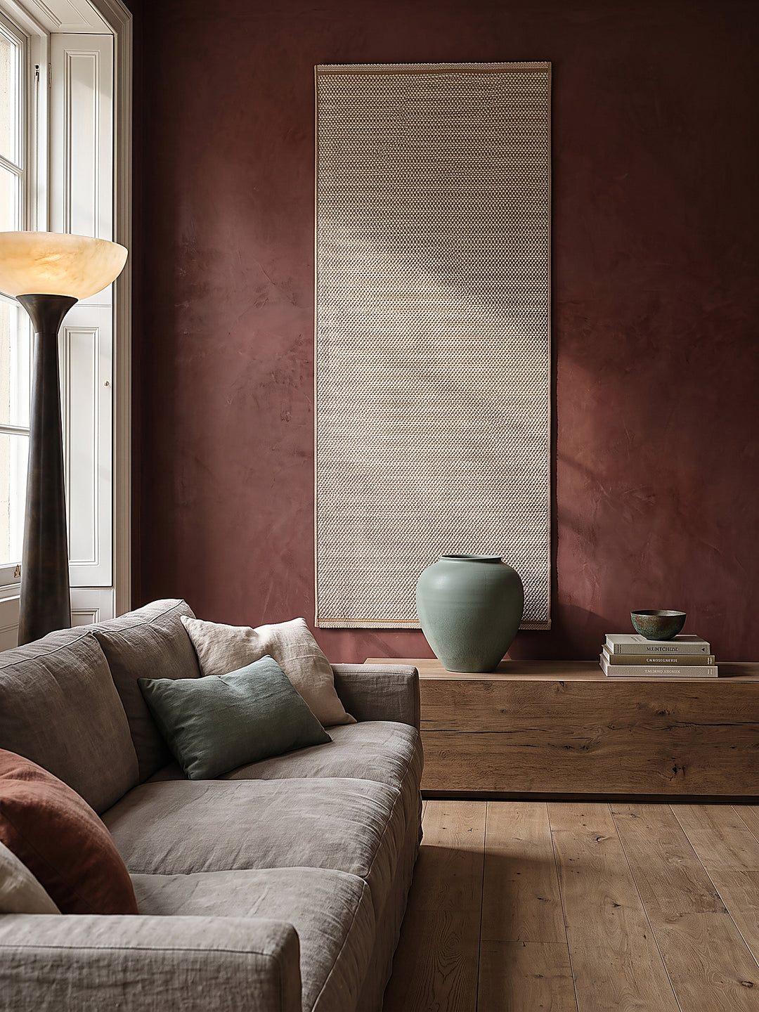 Teppich Beige als Wandteppich_