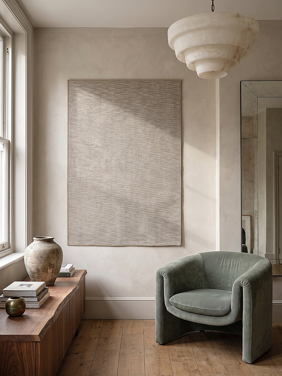 Teppich Beige als Wandteppich_