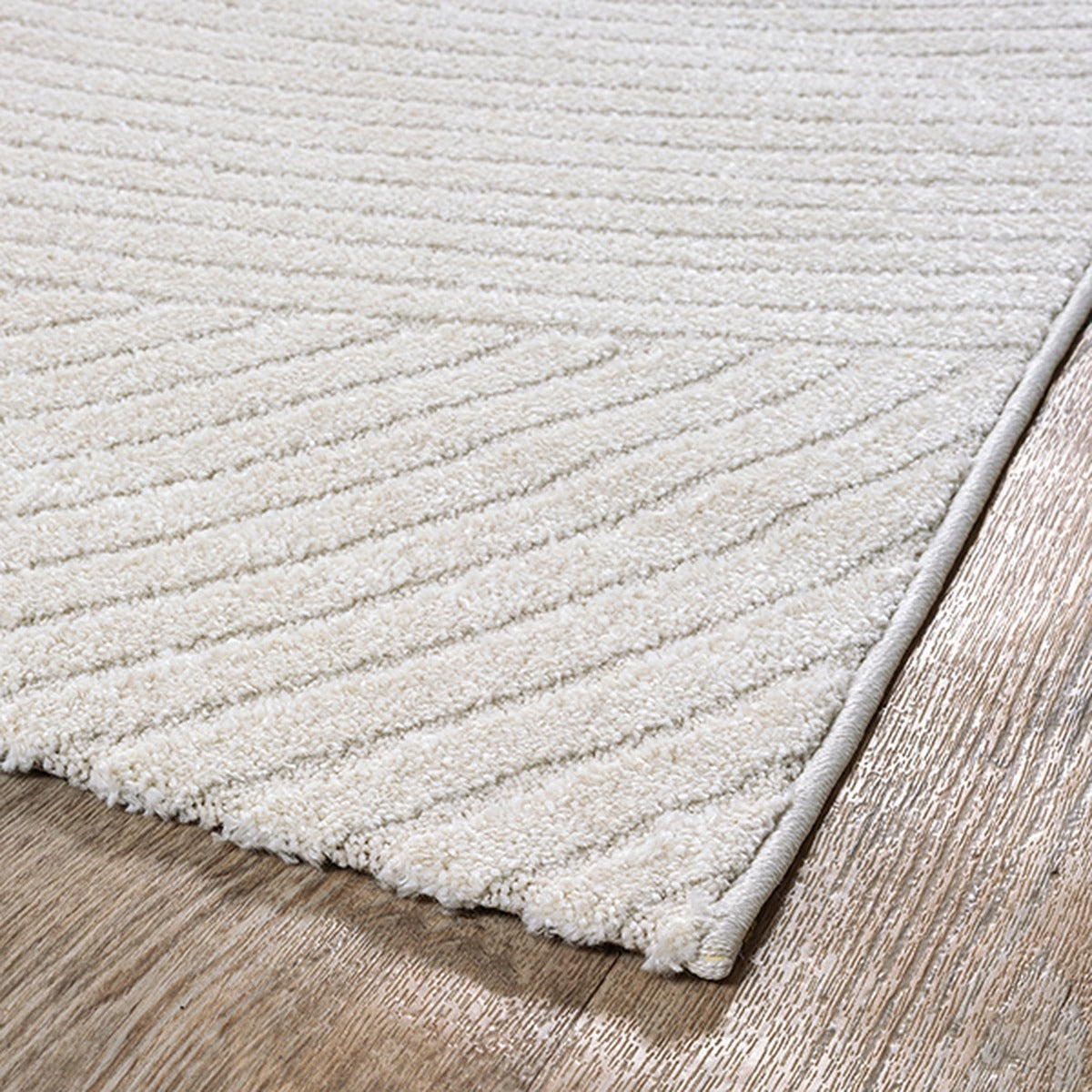 Teppich Creme Geometrisch rechteckig Polyester Skandinavisch Einrichtung Wohnidee Bodenbelag CETINA