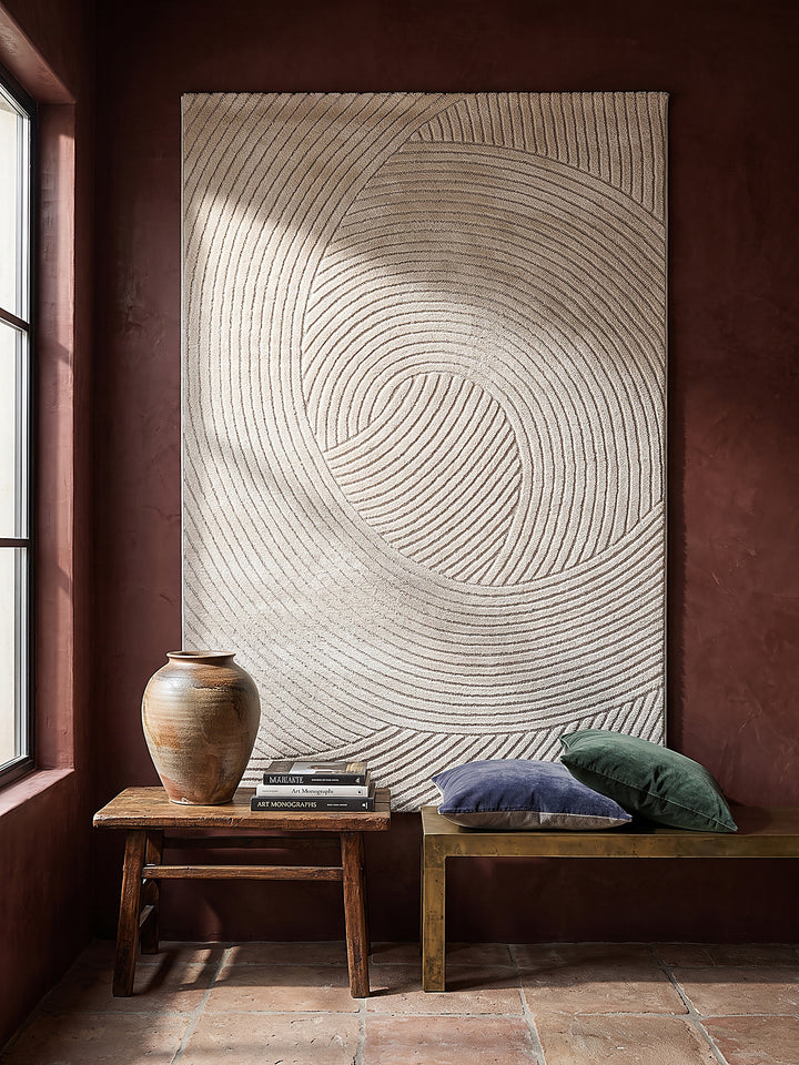 Teppich Creme als Wandteppich_