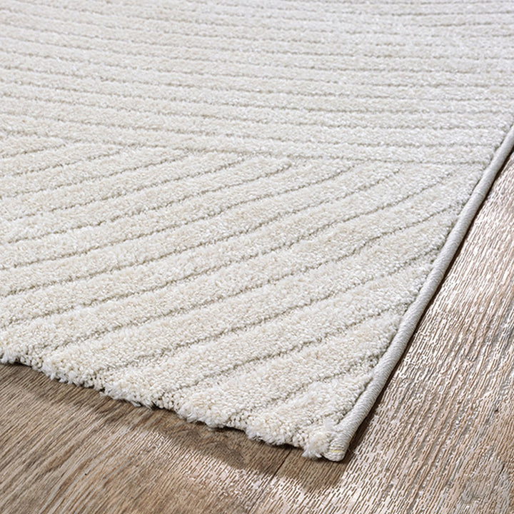 Teppich Creme Geometrisch Läufer Polyester Skandinavisch Einrichtung Wohnidee Bodenbelag CETINA_