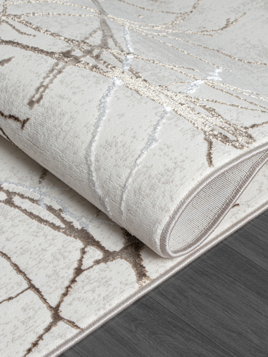 Creme Teppich Kurzflor abstrakt als eleganter Bodenbelag Kollektion KAVALA_