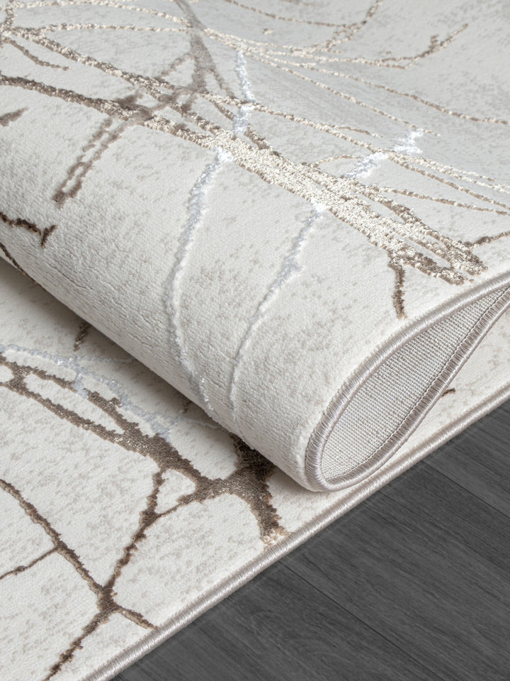 Creme Teppich Kurzflor abstrakt als eleganter Bodenbelag Kollektion KAVALA_
