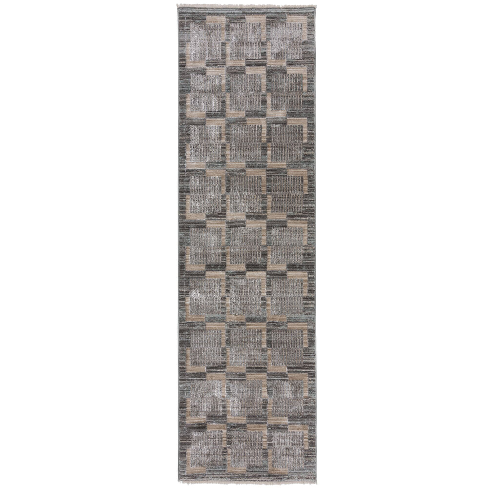 Jute Teppich Karos Geometrisch - Wohnzimmer_Läufer_