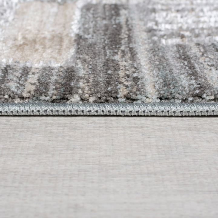 Kurzflor Teppich modern gemustert mit Glanzeffekt und Fransen - maschinell gefertigt_Läufer_