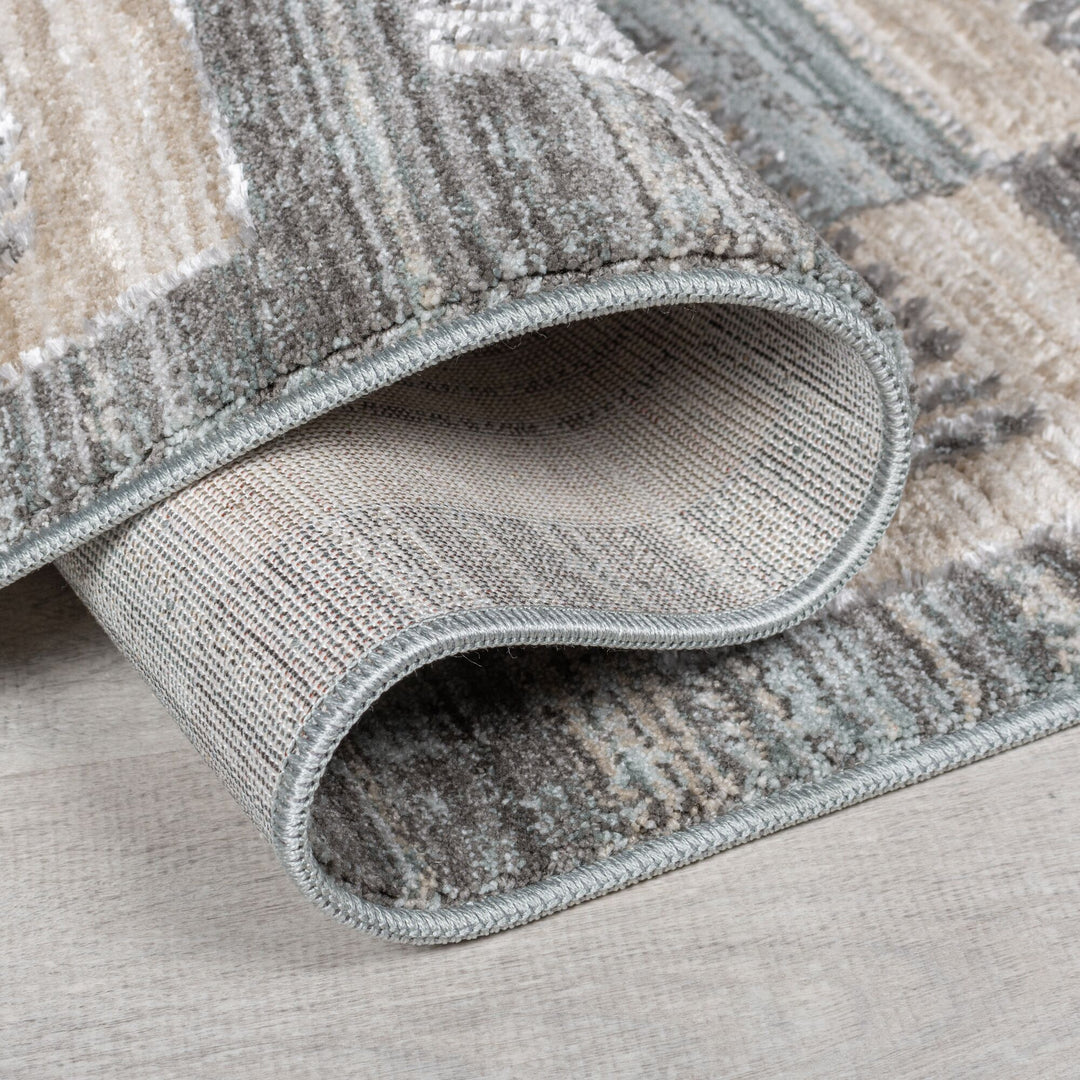 Jute Teppich Karos Geometrisch - Wohnzimmer_Läufer_