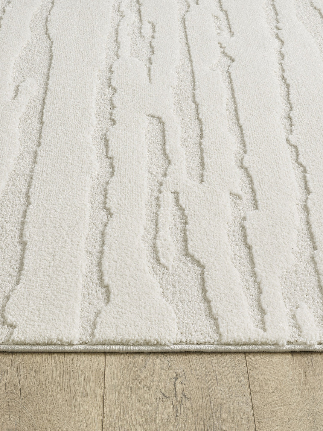 Teppich Creme Streifen Läufer Polyester Interieur Wohnaccessoire Skandinavisch CETINA Dekor_
