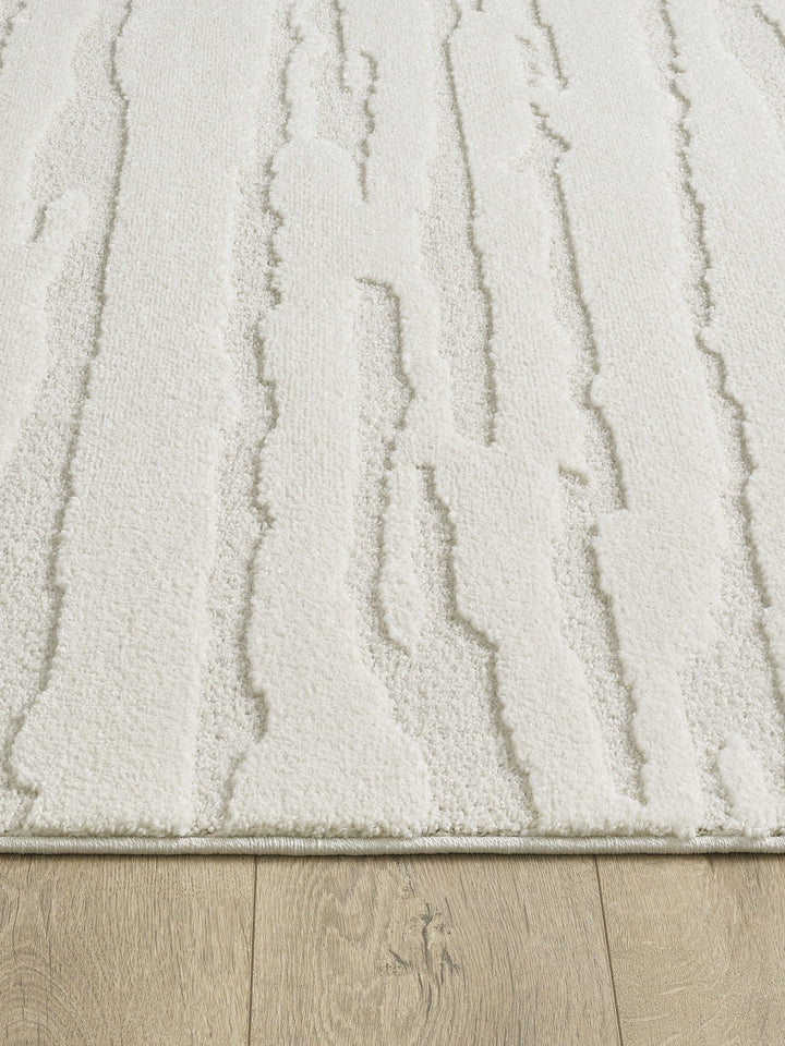 Teppich Creme Streifen Läufer Polyester Interieur Wohnaccessoire Skandinavisch CETINA Dekor_