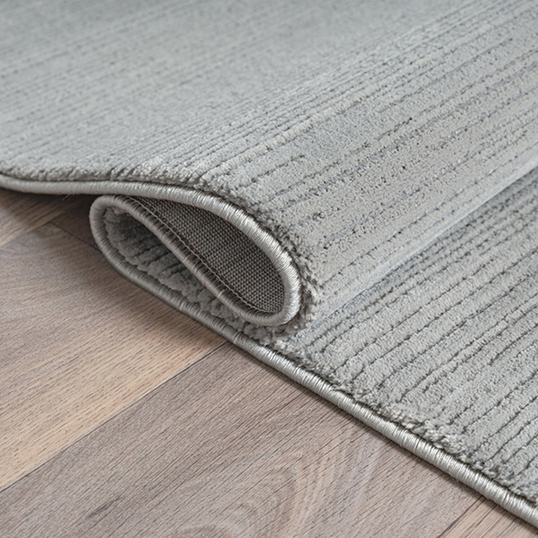 Teppich Grau Streifen Läufer Recycle Polyester Raumgestaltung Inneneinrichtung Modern KASOS 80x150_