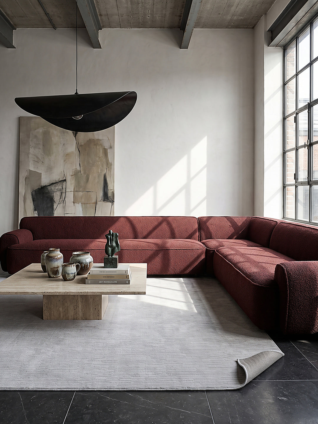 Teppich Grau rechteckig Editorial Styling_