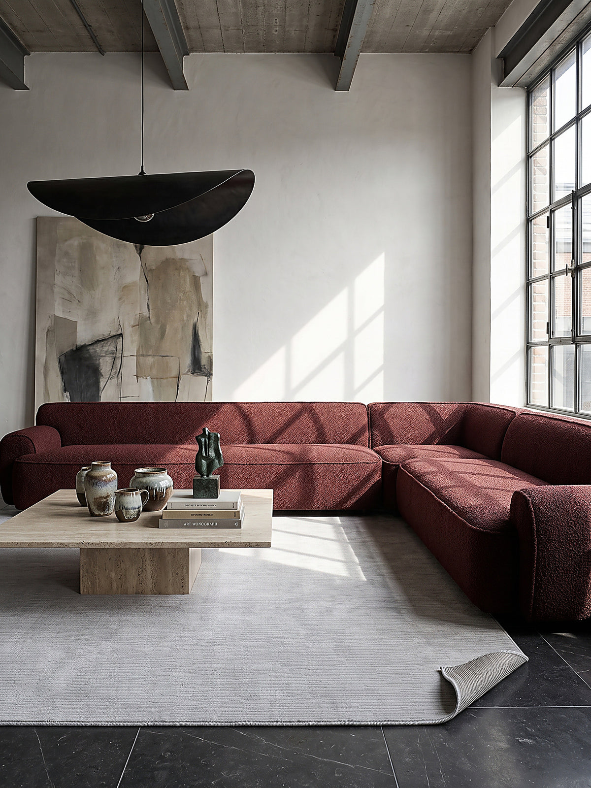 Teppich Grau rechteckig Editorial Styling_