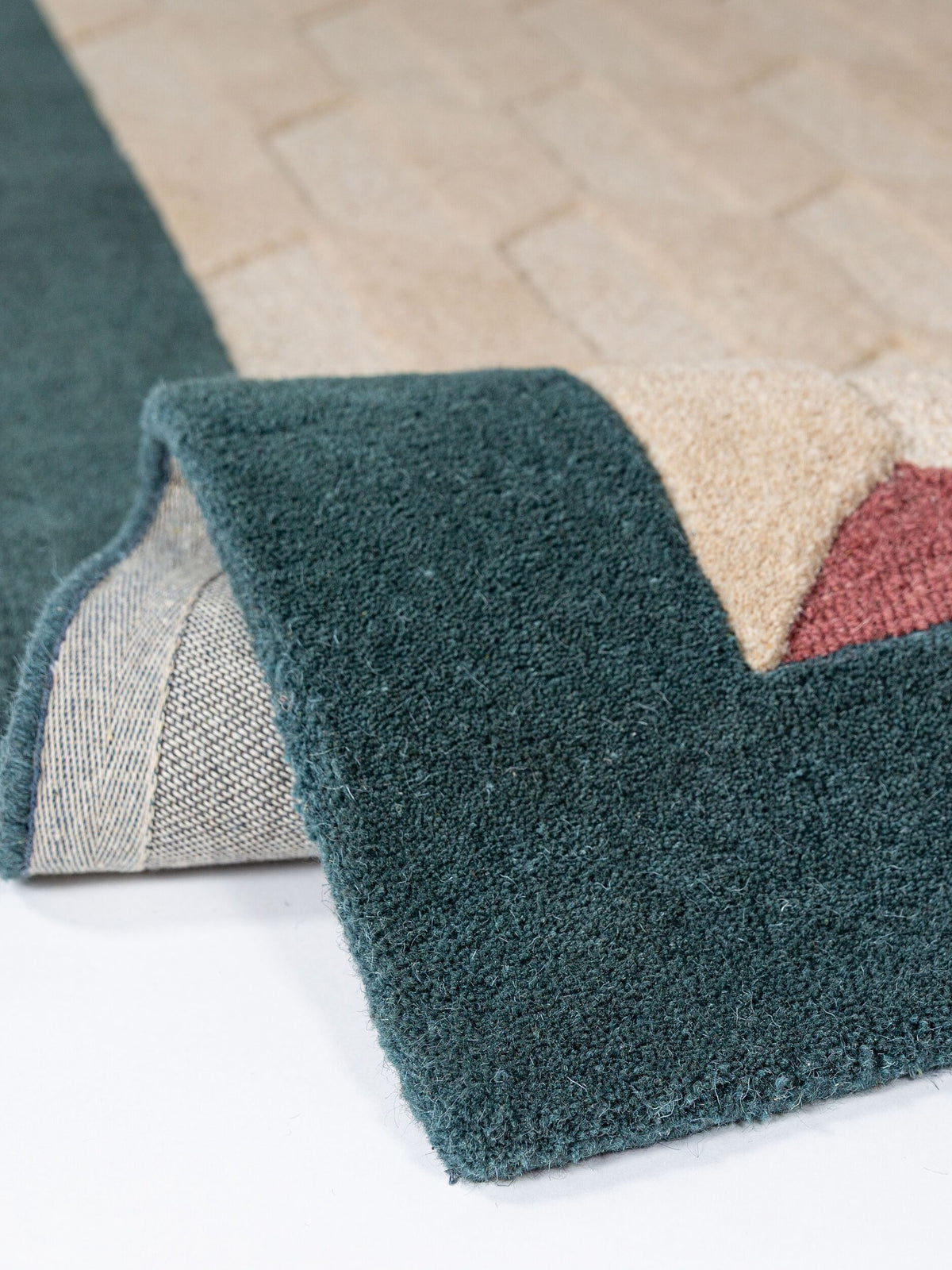 Teppich Petrol rechteckig WOOL Einrichtung Wohnidee Bodenbelag DARENT_