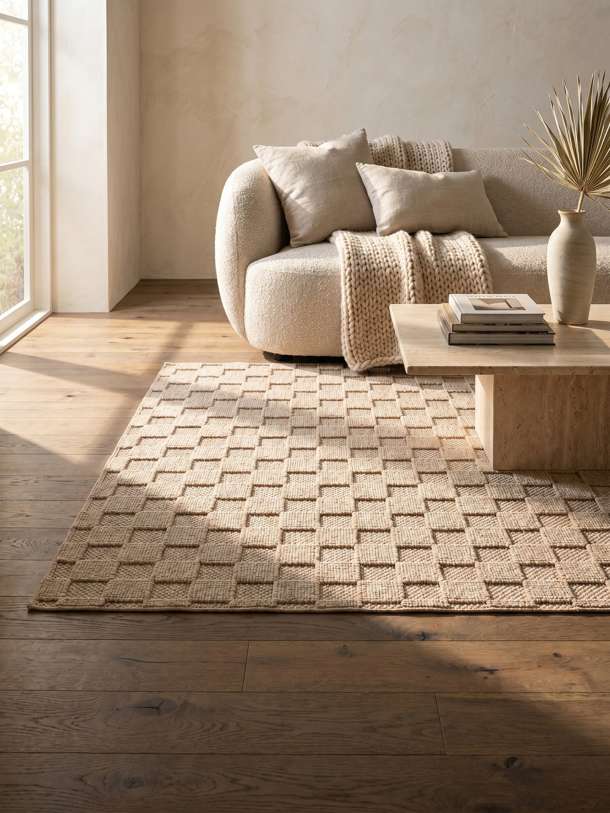 Teppich Beige rechteckig Textur Nahaufnahme_