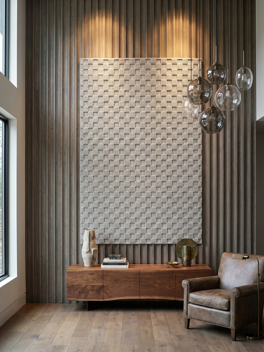 Teppich Silber rechteckig Wandteppich_