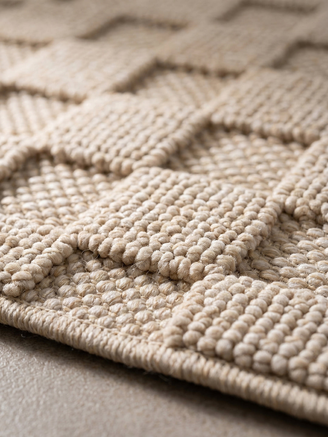 Teppich Beige Läufer Webstruktur Qualität_