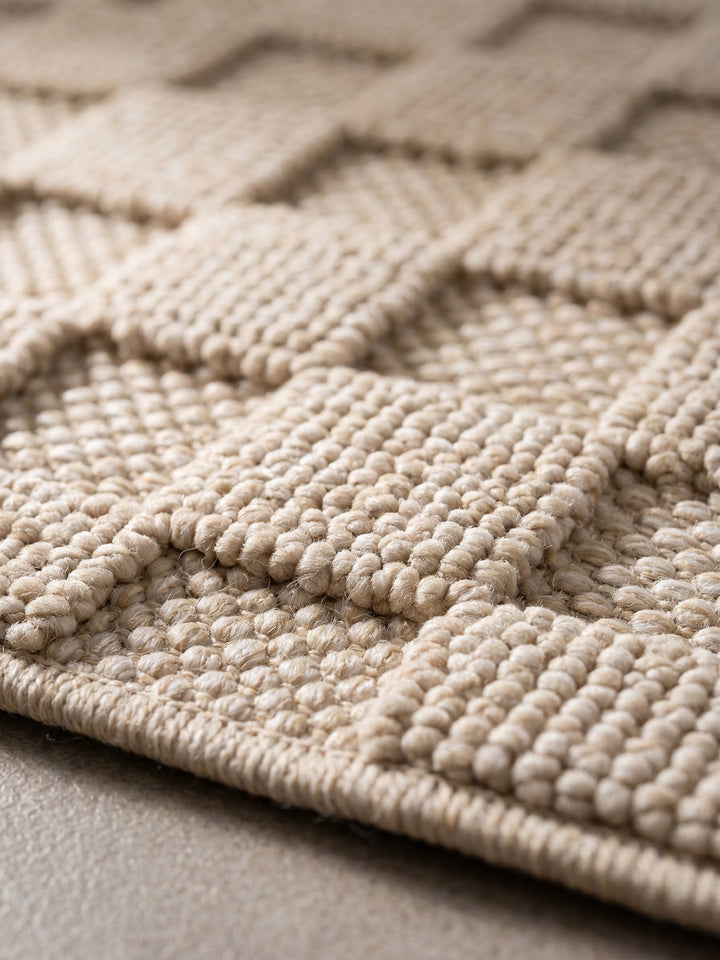 Teppich Beige Läufer Webstruktur Qualität_
