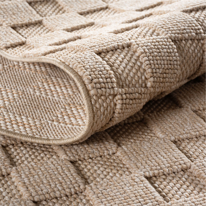 Teppich Beige Unicolor Polyester Wohnzimmer Schlafzimmer Flur Unicolor BERNINA_