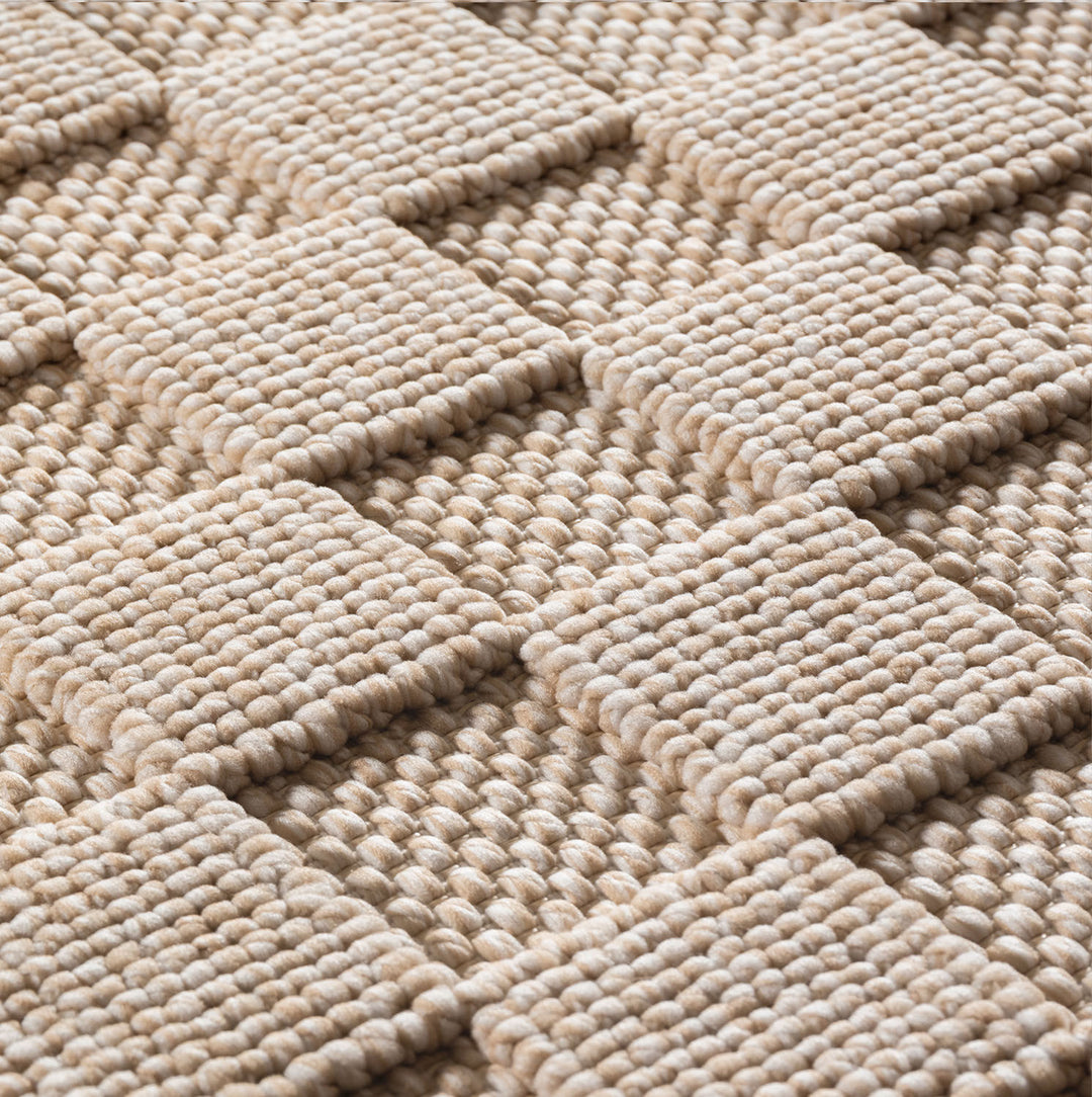 Teppich Beige Unicolor Polyester Designteppich Kollektion BERNINA Wohnraum 80x250_