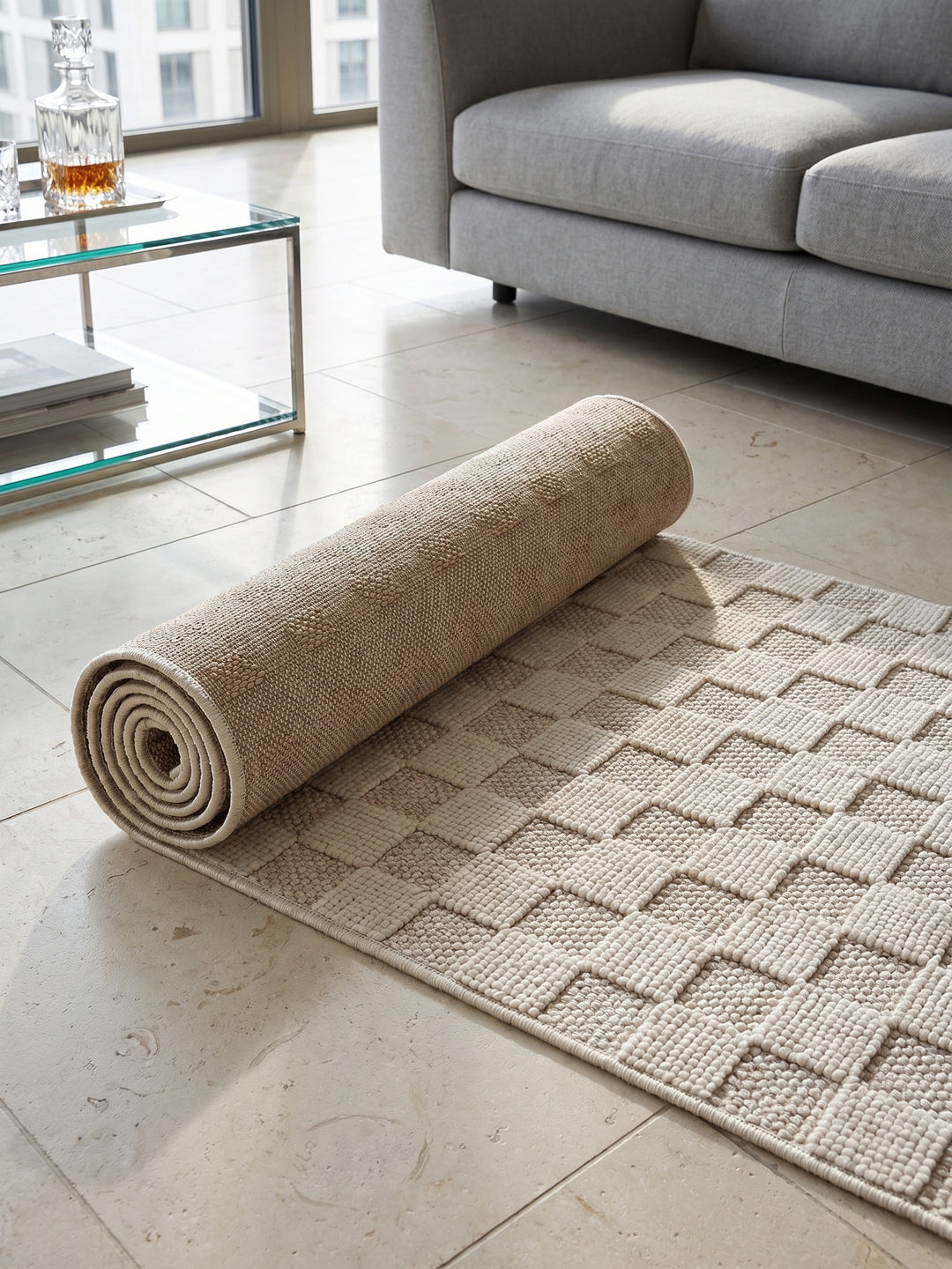 Teppich Creme Läufer Wohnaccessoire Deko_
