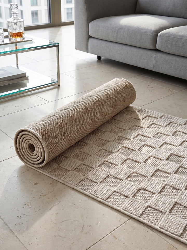 Teppich Creme Läufer Wohnaccessoire Deko_