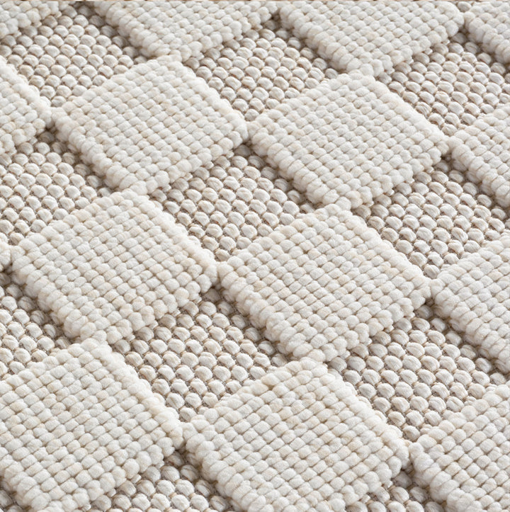 Teppich Creme Unicolor Polyester Designteppich Kollektion BERNINA Wohnraum 80x250_