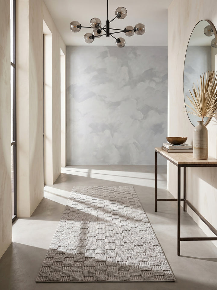 Teppich Silber Läufer im Wohnzimmer Einrichtungsidee_