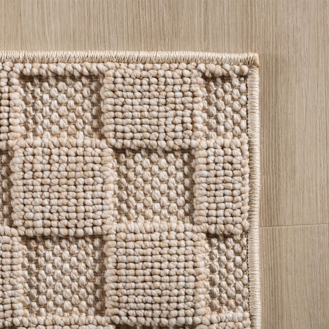Teppich Beige Unicolor rechteckig Polyester_