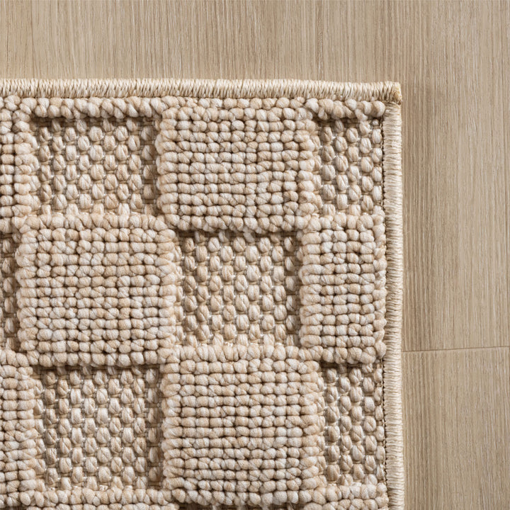 Teppich Beige Unicolor rechteckig Polyester_