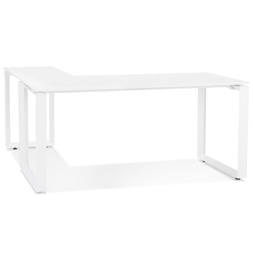 L-förmiger Eckschreibtisch - 170x160cm - weiße MDF-Platte - Metallgestell - ergonomisches Design für optimale Raumnutzung im Homeoffice - Kadima Design_